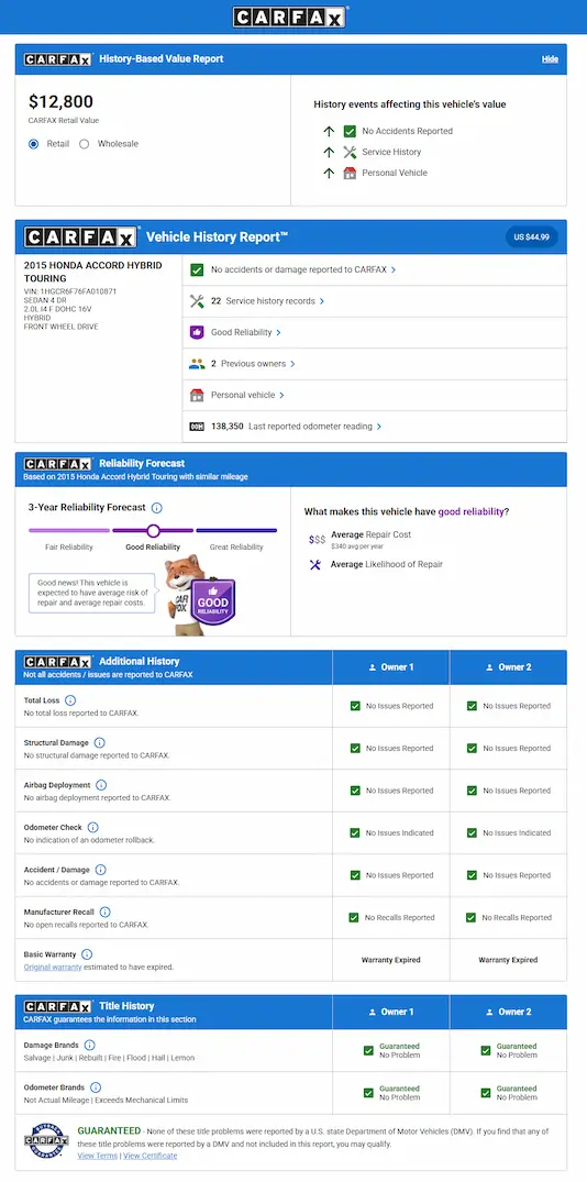 Buy Cheap CARFAX Report $3 Discount USA VIN Check