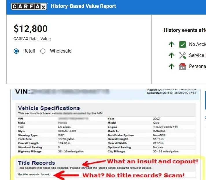 fake carfax